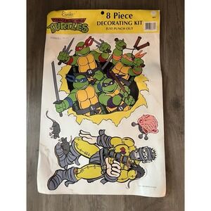 Eureka Teenage Mutant Ninja Turtles 8 pc Punch Out Decorating Kit New Old Stock